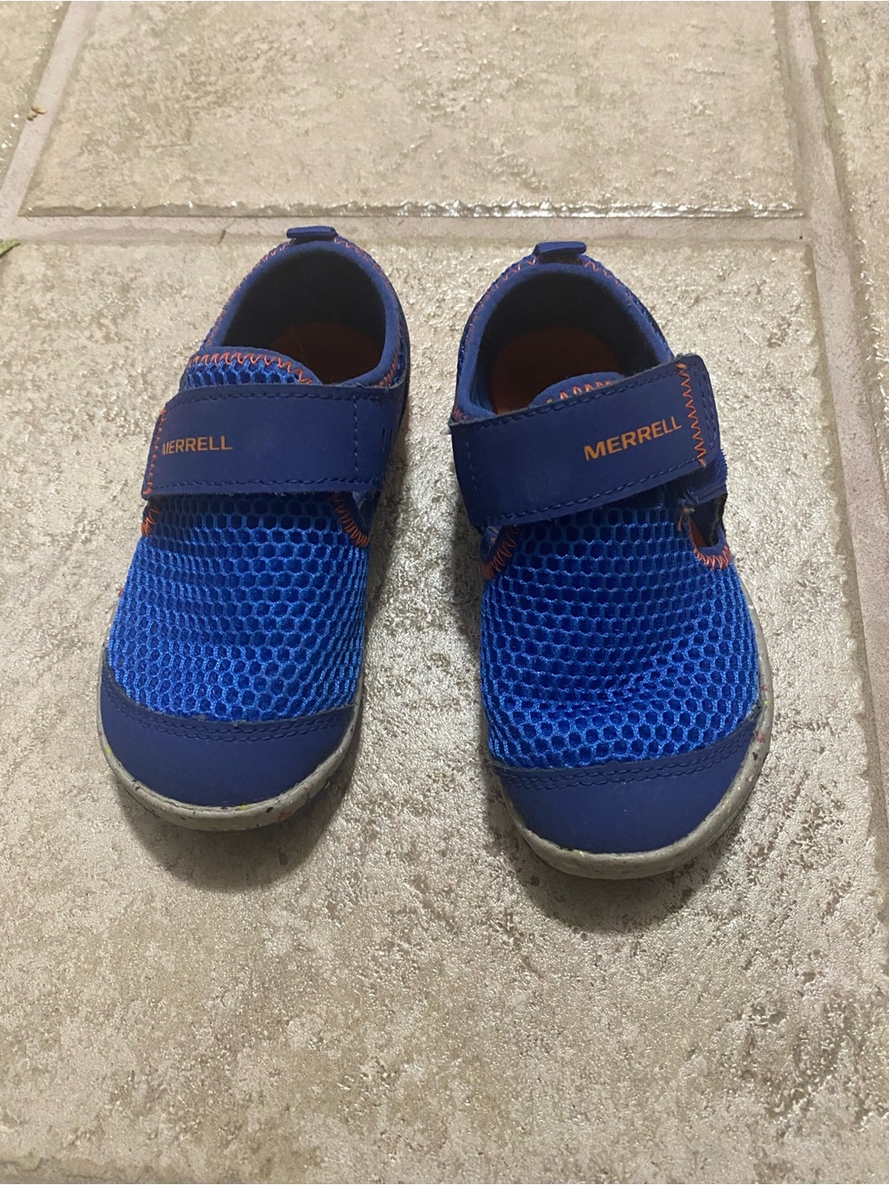 Merrell Kids Blue Mesh Hook-and-Loop Water Shoes